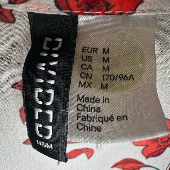 H&M Divided Red and White Floral Top - Picture 3 of 6